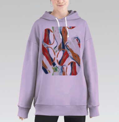 Лэйдиз, Hoodie Long Oversize Fiolet