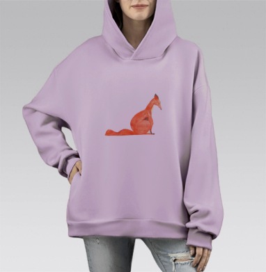 Лисс, Hoodie Mono Fiolet, оверсайз, утепленная