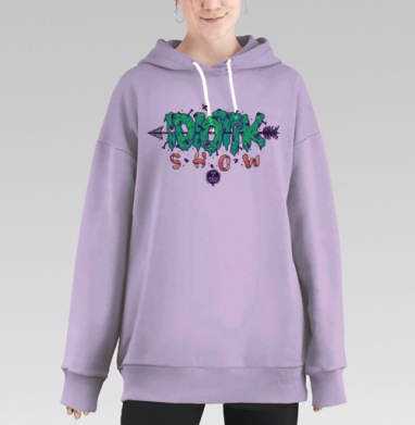 Логотип Шоу Идиотов, Hoodie Long Oversize Fiolet