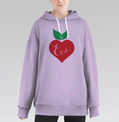 Любить природу, Hoodie Long Oversize Fiolet