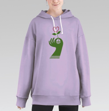 Любовь к природе, Hoodie Long Oversize Fiolet