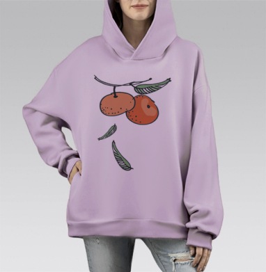Мандариназ, Hoodie Mono Fiolet, оверсайз, утепленная