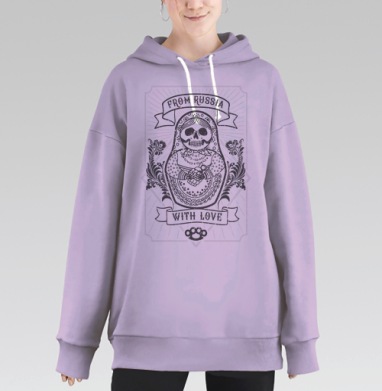 Матрешка с гранатой, Hoodie Long Oversize Fiolet