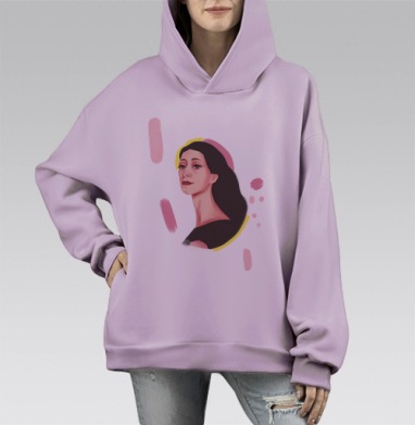 Майя, Hoodie Mono Fiolet, оверсайз, утепленная