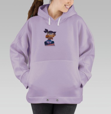 Мечтательность Пейзаж Человек Вдали, Hoodie Oversize Fiolet