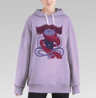 Медитирующий йог, Hoodie Long Oversize Fiolet