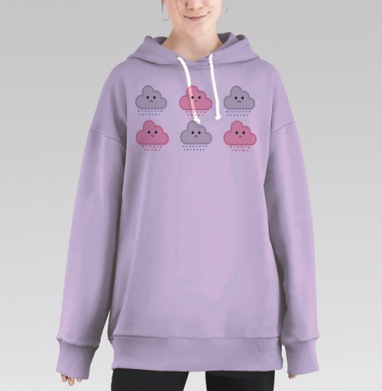 Милые облачка, Hoodie Long Oversize Fiolet