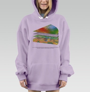 Многослойная структура географических данных картографический пирог, Hoodie Mjhigh Dig Mel, Fiolet, утепленная