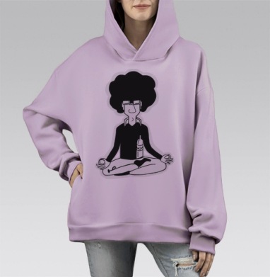 Моня, Hoodie Mono Fiolet, оверсайз, утепленная