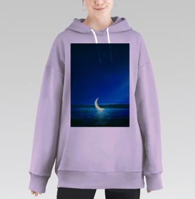 Moonlight / Лунный свет, Hoodie Long Oversize Fiolet