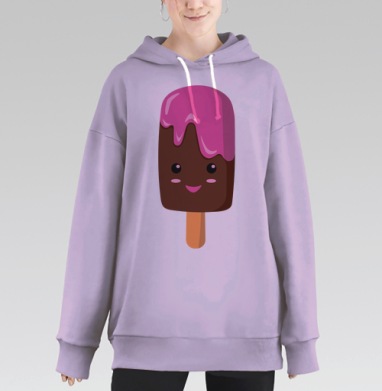 Мороженное няшка по имени Пинки, Hoodie Long Oversize Fiolet