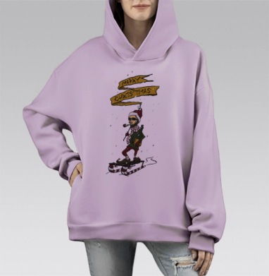 МС, Hoodie Mono Fiolet, оверсайз, утепленная