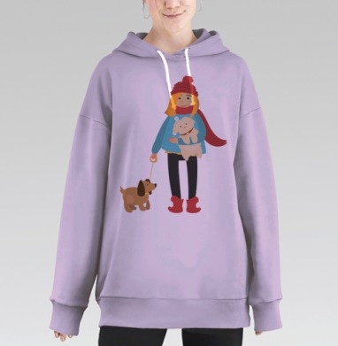 На прогулке, Hoodie Long Oversize Fiolet