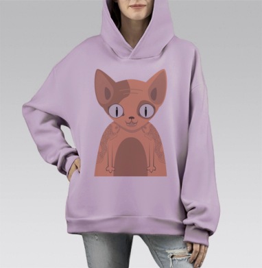 Наколи, Hoodie Mono Fiolet, оверсайз, утепленная
