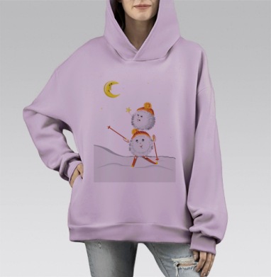 Нет ничего невозможного, Hoodie Mono Fiolet, оверсайз, утепленная