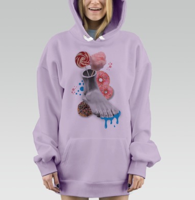 Нога статуи, Hoodie Mjhigh Dig Mel, Fiolet, утепленная