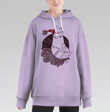 Новогодняя ..., Hoodie Long Oversize Fiolet