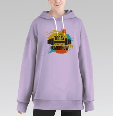 О,  спорт ...., Hoodie Long Oversize Fiolet
