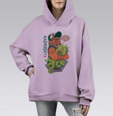 Обнимашки, Hoodie Mono Fiolet, оверсайз, утепленная