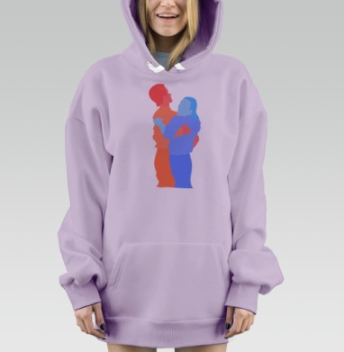 Обнимающаяся пара танец любовь гармония, Hoodie Mjhigh Dig Mel, Fiolet, утепленная