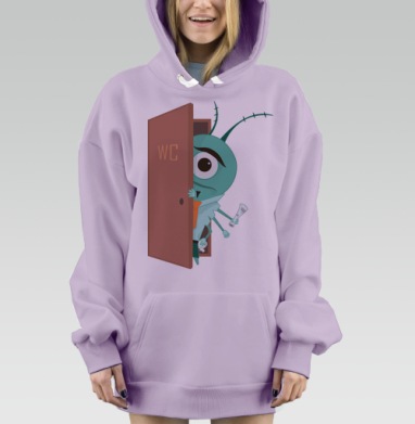 Офисное насекомое с газетой в туалете офисный планктон, Hoodie Mjhigh Dig Mel, Fiolet, утепленная