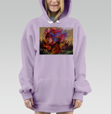 Огненная женщина страсть энергия движения, Hoodie Mjhigh Dig Mel, Fiolet, утепленная