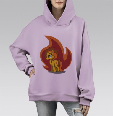 Огонек, Hoodie Mono Fiolet, оверсайз, утепленная