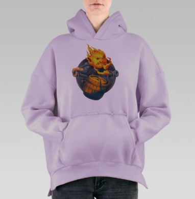 Огонек на фитильке, Hoodie Oversize Fiolet, утепленная