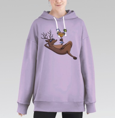 Олень на отдыхе, Hoodie Long Oversize Fiolet