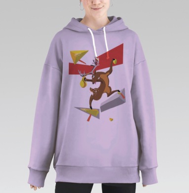 Олень скалолаз, Hoodie Long Oversize Fiolet