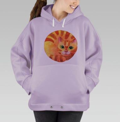 Оранжевый кот, Hoodie Oversize Fiolet