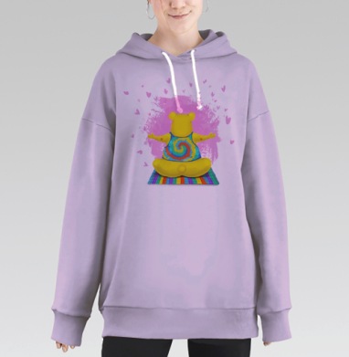 Осознанный медведь, Hoodie Long Oversize Fiolet