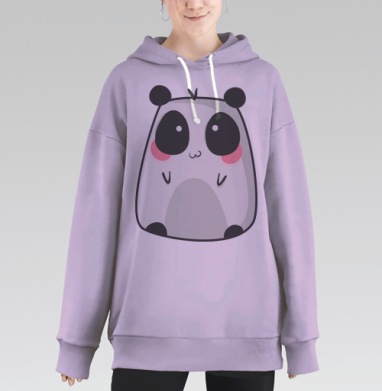 Панда кавайная, Hoodie Long Oversize Fiolet