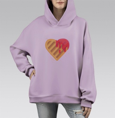 Печенька, Hoodie Mono Fiolet, оверсайз, утепленная