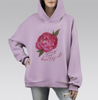 ПИОН, Hoodie Mono Fiolet, оверсайз, утепленная