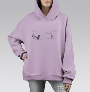 ПОДКЛЮЧЕНИЕ ОТСУТСТВУЕТ, Hoodie Mono Fiolet, оверсайз, утепленная