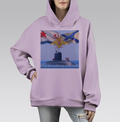 ПОДВОДНАЯ ЛОДКА, Hoodie Mono Fiolet, оверсайз, утепленная