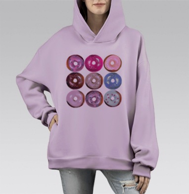 Понч, Hoodie Mono Fiolet, оверсайз, утепленная