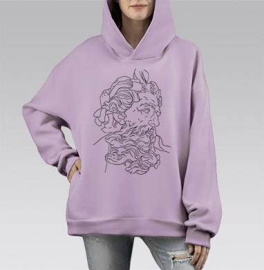 Poseidon / Посейдон, Hoodie Mono Fiolet, оверсайз, утепленная