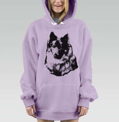 Потомок северного волка и лайки, Hoodie Mjhigh Dig Mel, Fiolet, утепленная