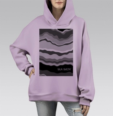 Print / Печать, Hoodie Mono Fiolet, оверсайз, утепленная