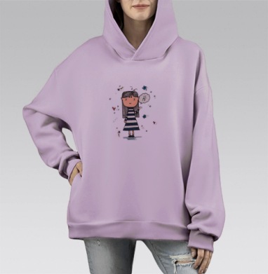 Привет всем, Hoodie Mono Fiolet, оверсайз, утепленная