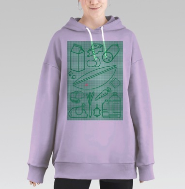Продуктовый набор, но не простой..., Hoodie Long Oversize Fiolet