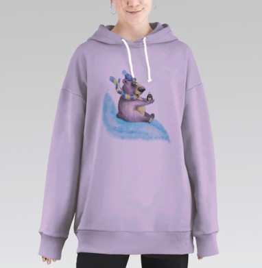 Прокатились с ветерком, Hoodie Long Oversize Fiolet