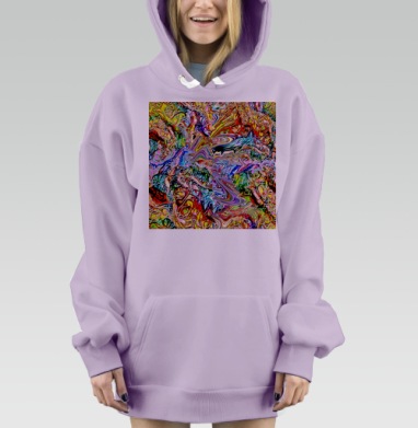 Протяжное притяжение абстракция бесконечность, Hoodie Mjhigh Dig Mel, Fiolet, утепленная