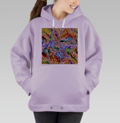 Протяжное притяжение абстракция бесконечность, Hoodie Oversize Fiolet