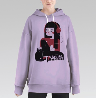 Пусть музыка играет, Hoodie Long Oversize Fiolet