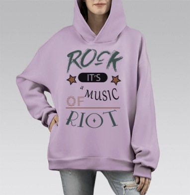 Рок Музыка Бунта Музыка Бунта, Hoodie Mono Fiolet, оверсайз, утепленная