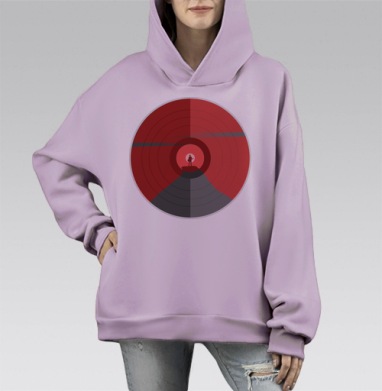 Рок вершина, Hoodie Mono Fiolet, оверсайз, утепленная