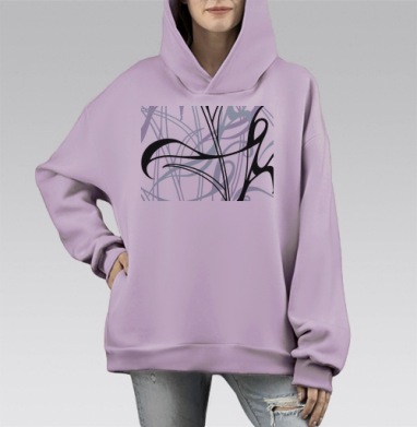 Ростки, Hoodie Mono Fiolet, оверсайз, утепленная